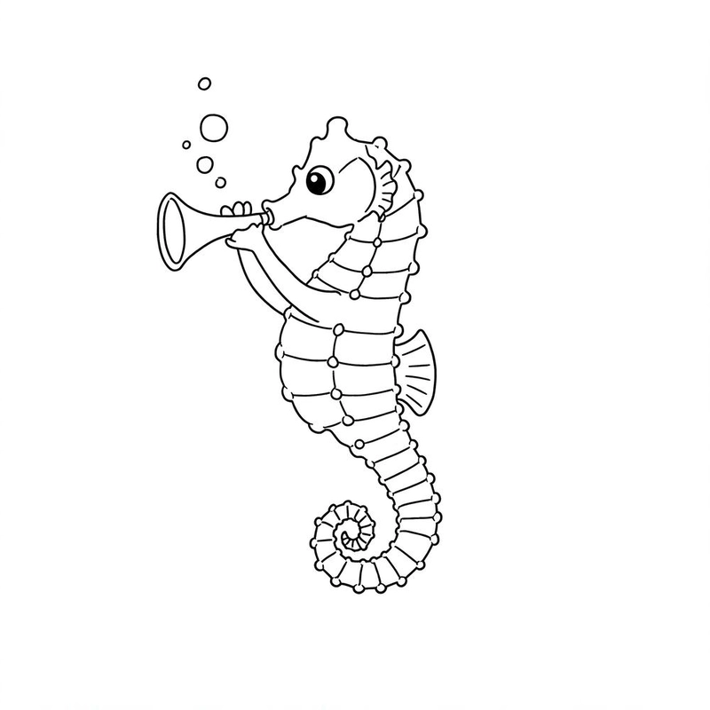 Tô màu con cá ngựa dễ thương