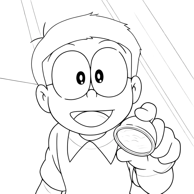 hình tô màu nobita đáng yêu