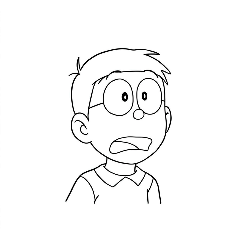 tranh tô màu nobita đơn giản