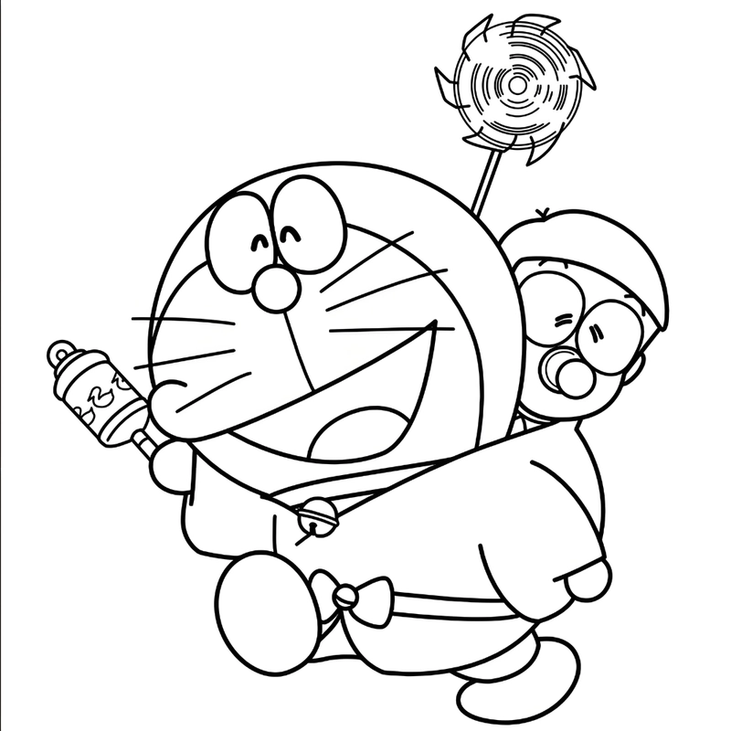hình tô màu nobita và doraemon