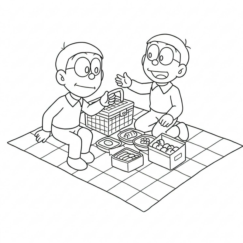 tô màu nobita và nobita tương lai