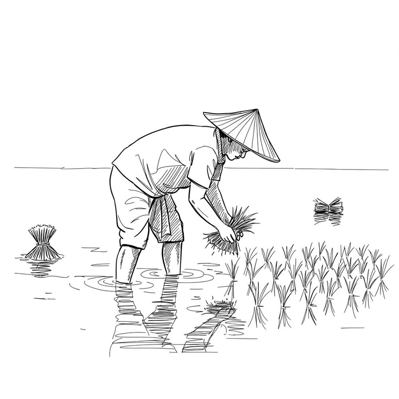 tranh tô màu bác nông dân đẹp