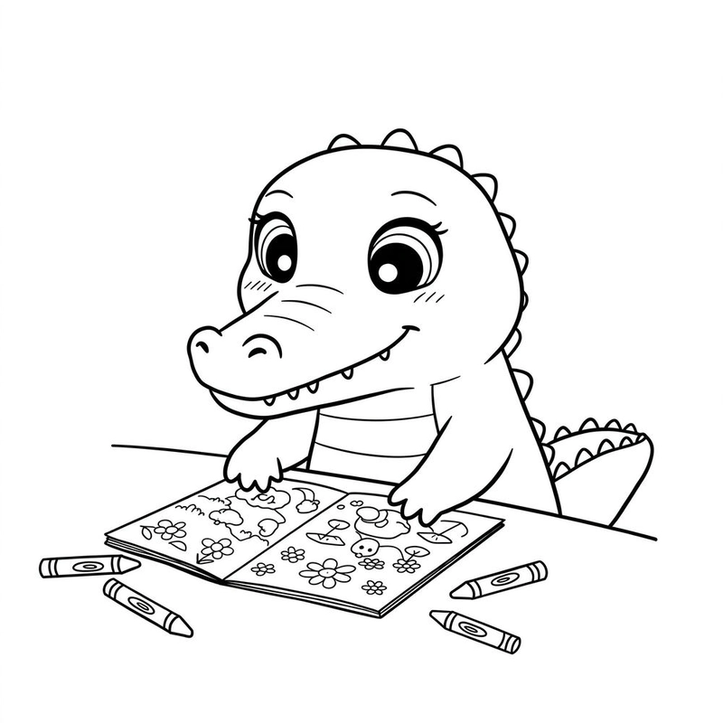 Tô màu con cá sấu cho bé yêu
