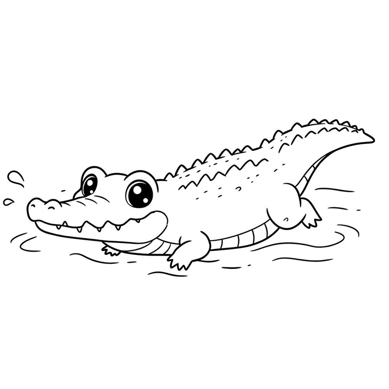 Hình tô màu con cá sấu cho trẻ nhỏ