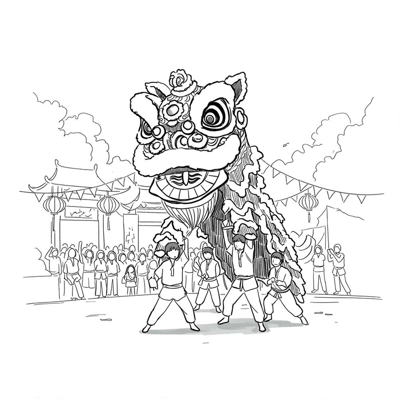 Hình ảnh con lân dễ thương cho bé