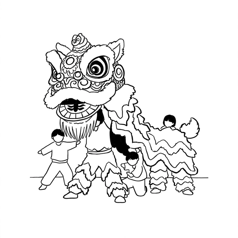Tô màu con lân cho bé giúp bé giải trí