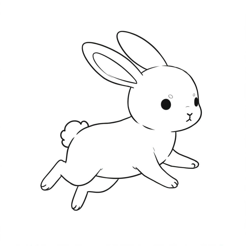 Tô màu hình con thỏ cute dễ thương 