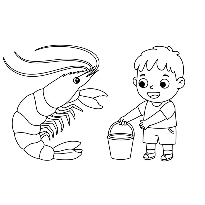 Mẫu tô màu con tôm đẹp
