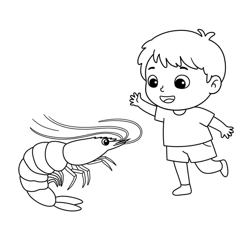 Hình ảnh con tôm để bé tô màu