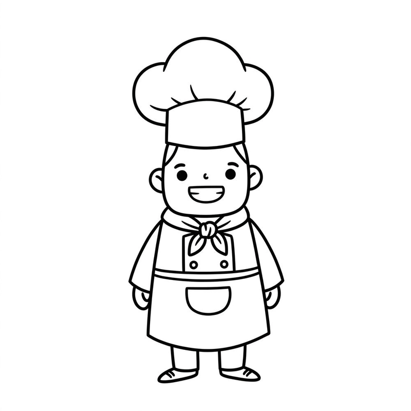 Tranh tô màu đầu bếp siêu dễ thương