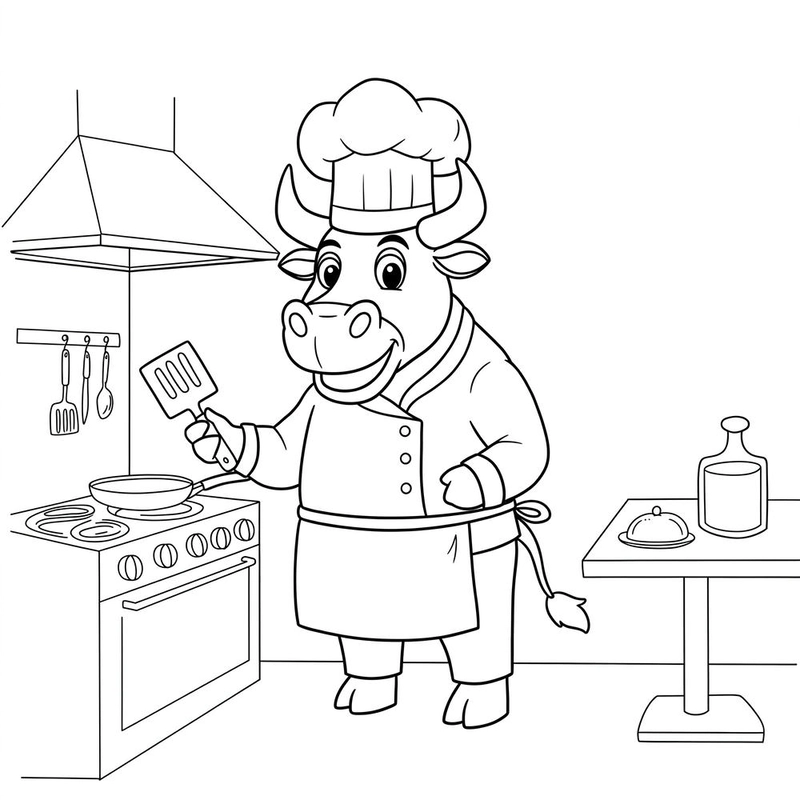 Hình đầu bếp cho bé mẫu giáo tô màu