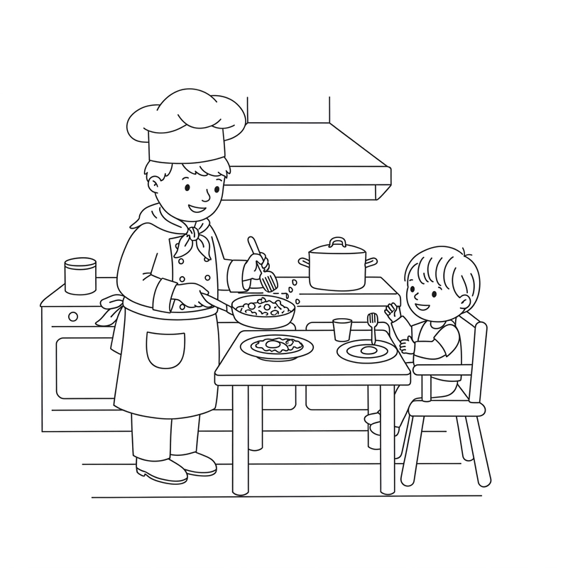 Tranh đầu bếp ngộ nghĩnh