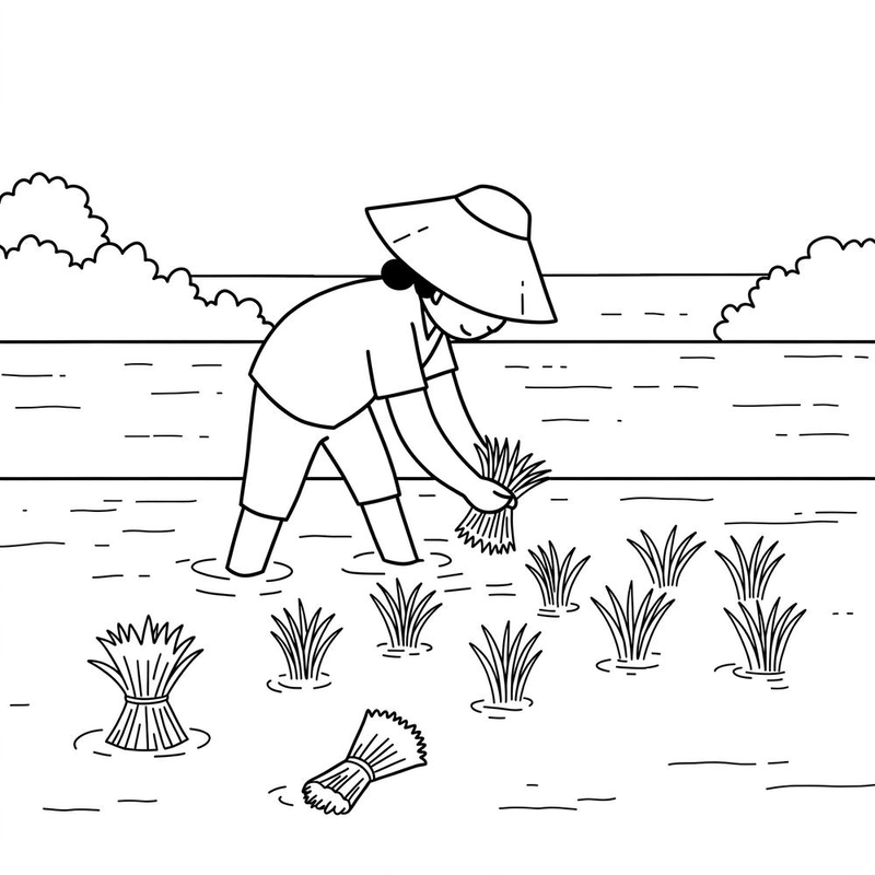 Tranh tô màu công việc nông dân