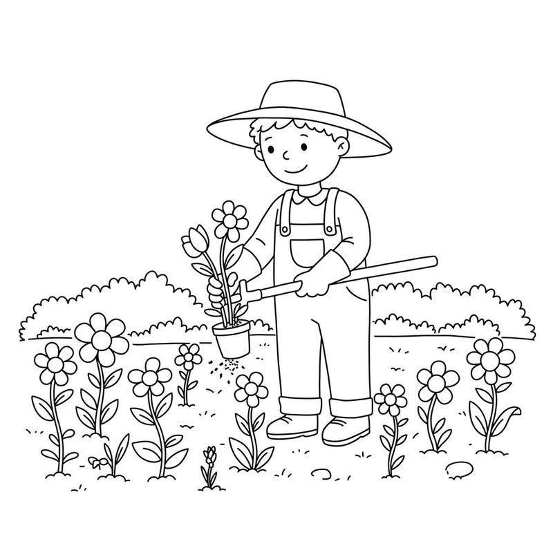 Tranh tô màu hình ảnh nghề nông