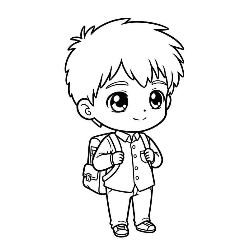 in tranh tô màu anime nam sinh