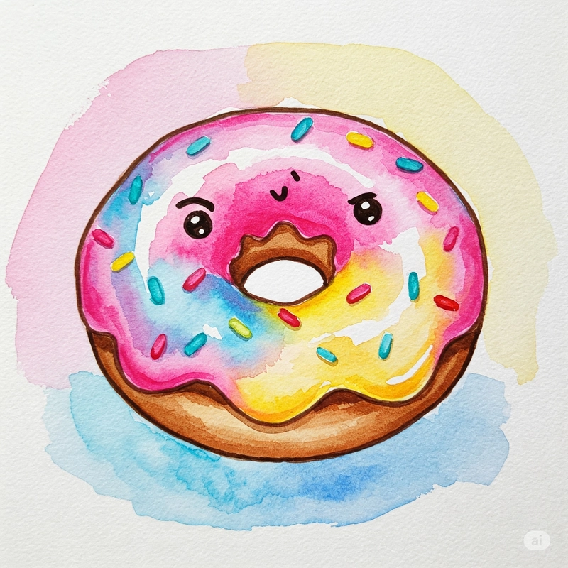 tô màu bánh donut đáng yêu