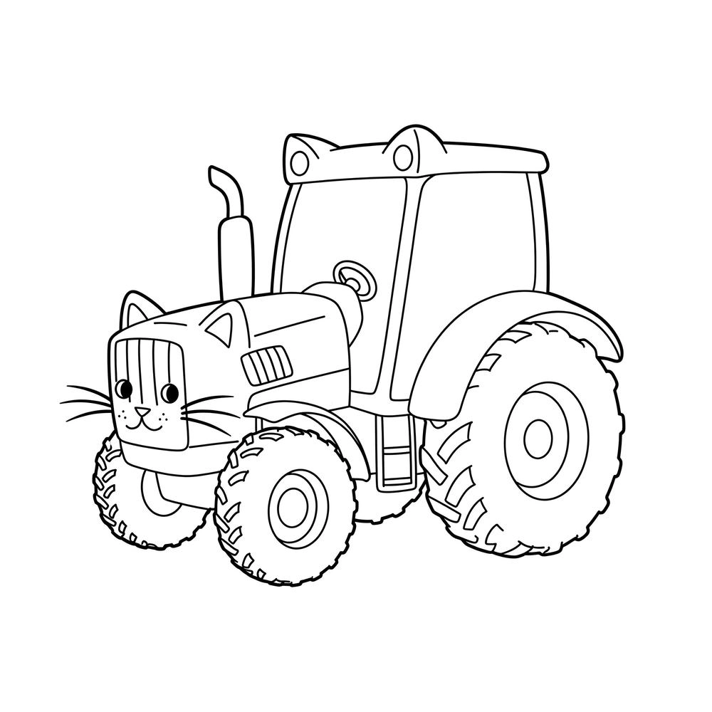 tranh máy cày cho bé