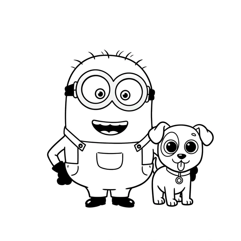 Hình tô màu Minions ngộ nghĩnh