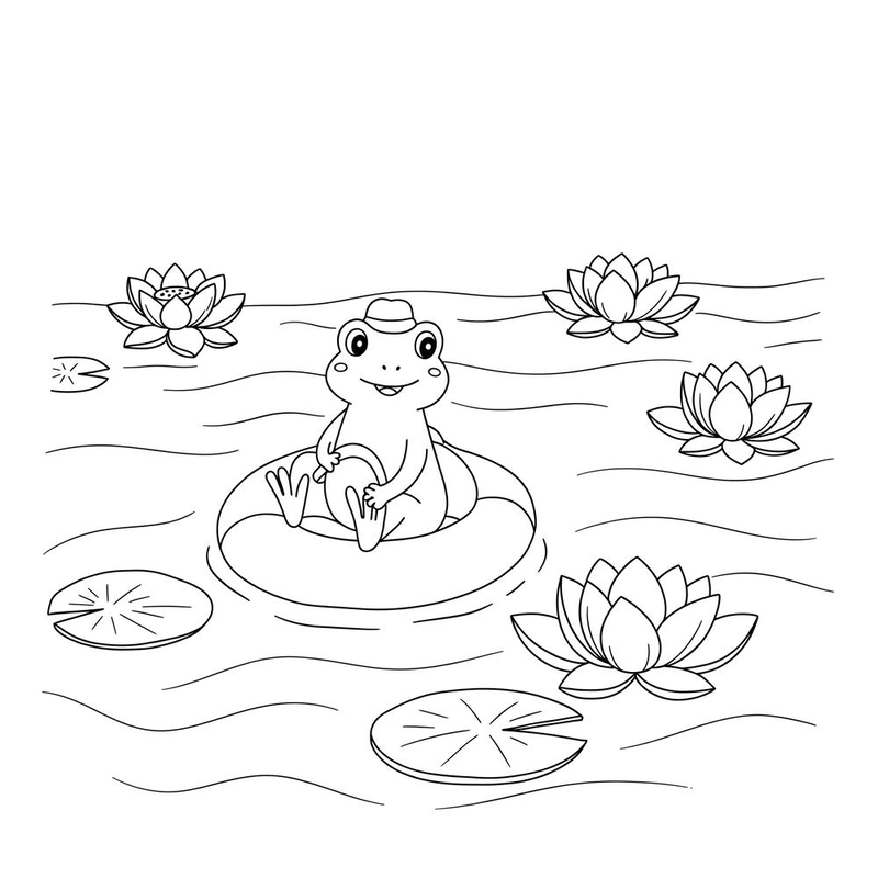 Tranh tô màu cái phao bơi cho bé