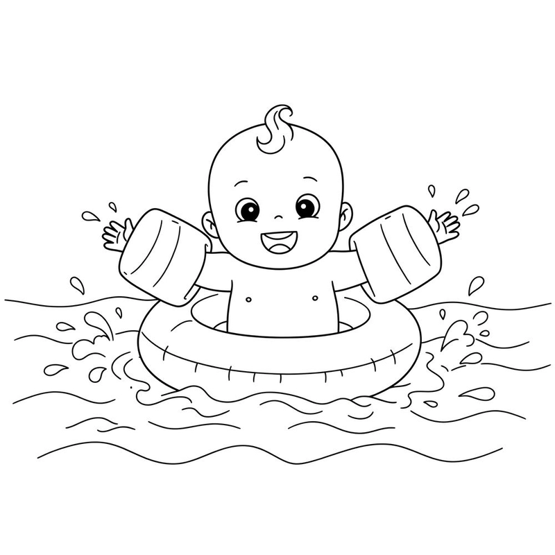 Tô màu phao bơi hoạt hình