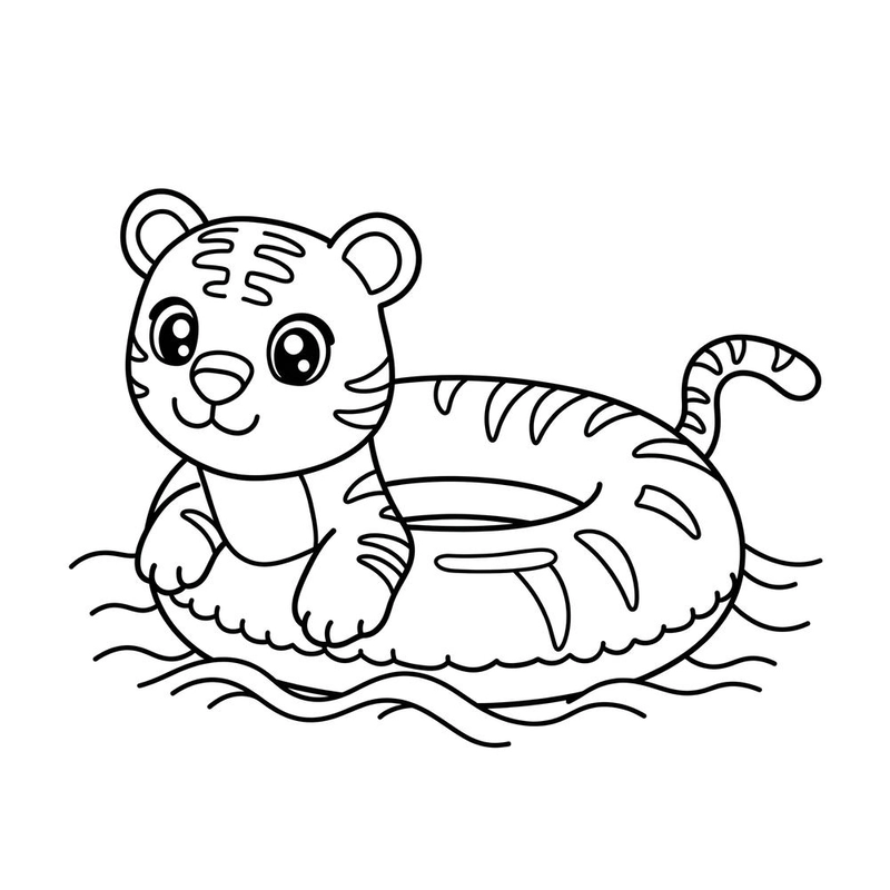 tô màu phao bơi dễ thương