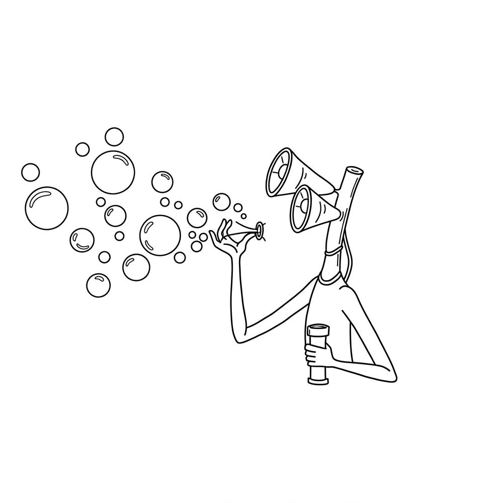 tô màu quái vật đầu loa siren head