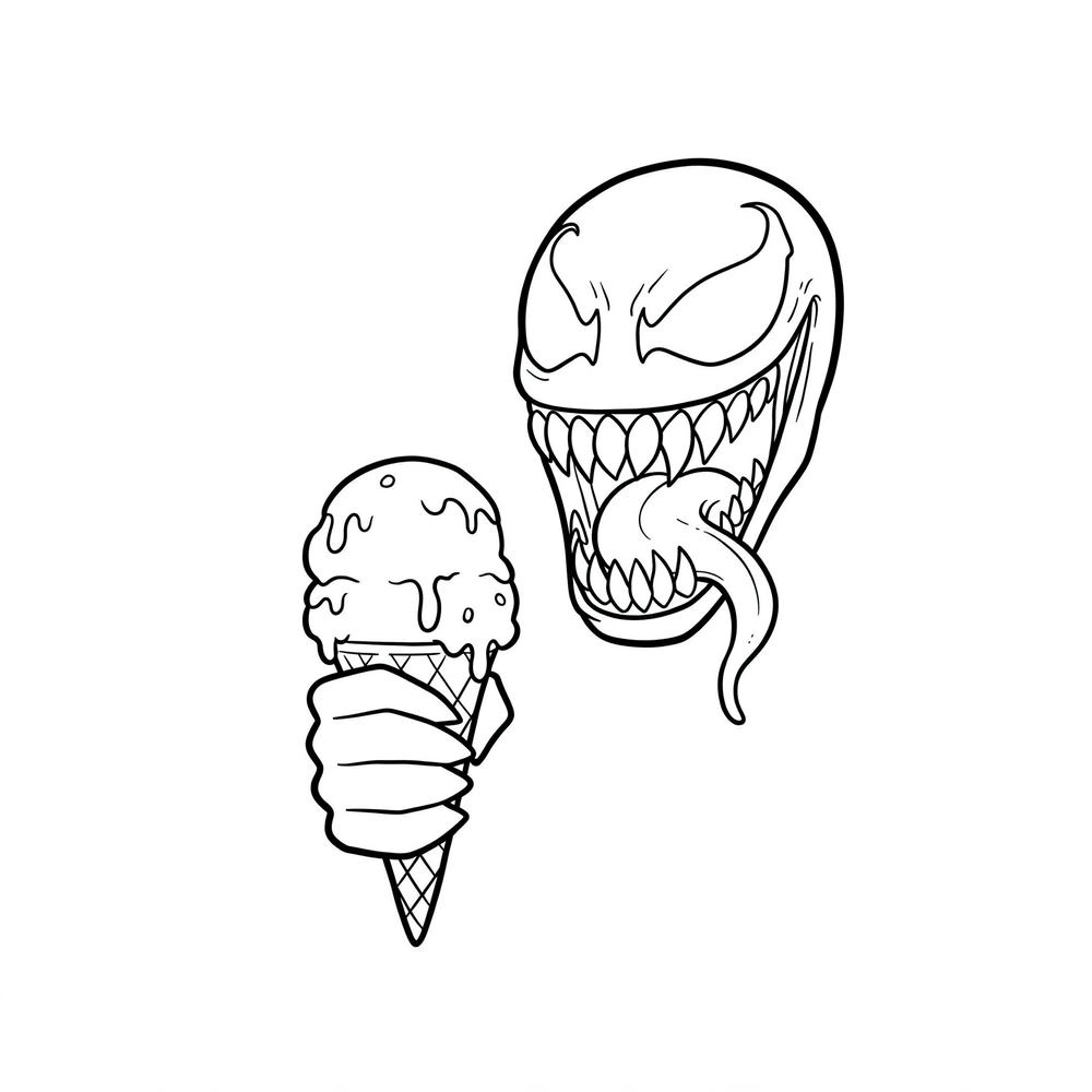 tranh tô màu venom quái vật Marvel