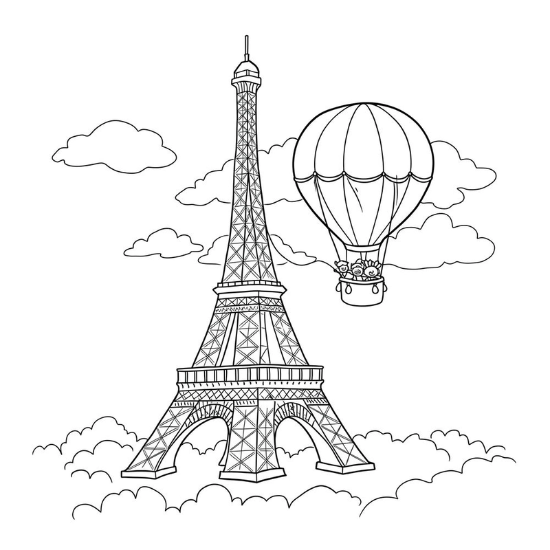 Tô màu Tháp Eiffel dành cho bé mẫu giáo