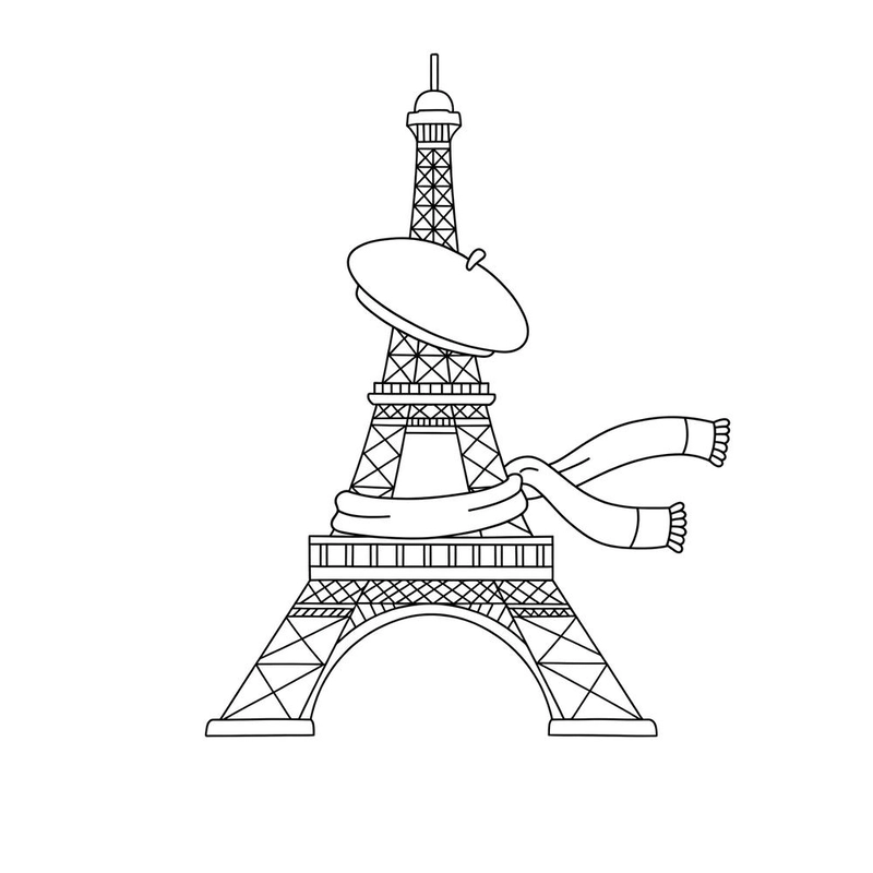Tô màu công trình nổi tiếng Tháp Eiffel