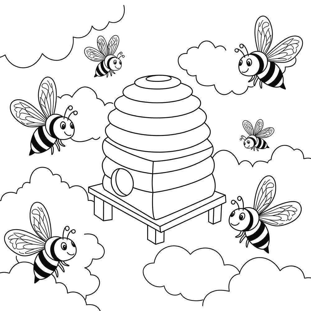 tranh tô màu tổ ong hoạt hình đáng yêu