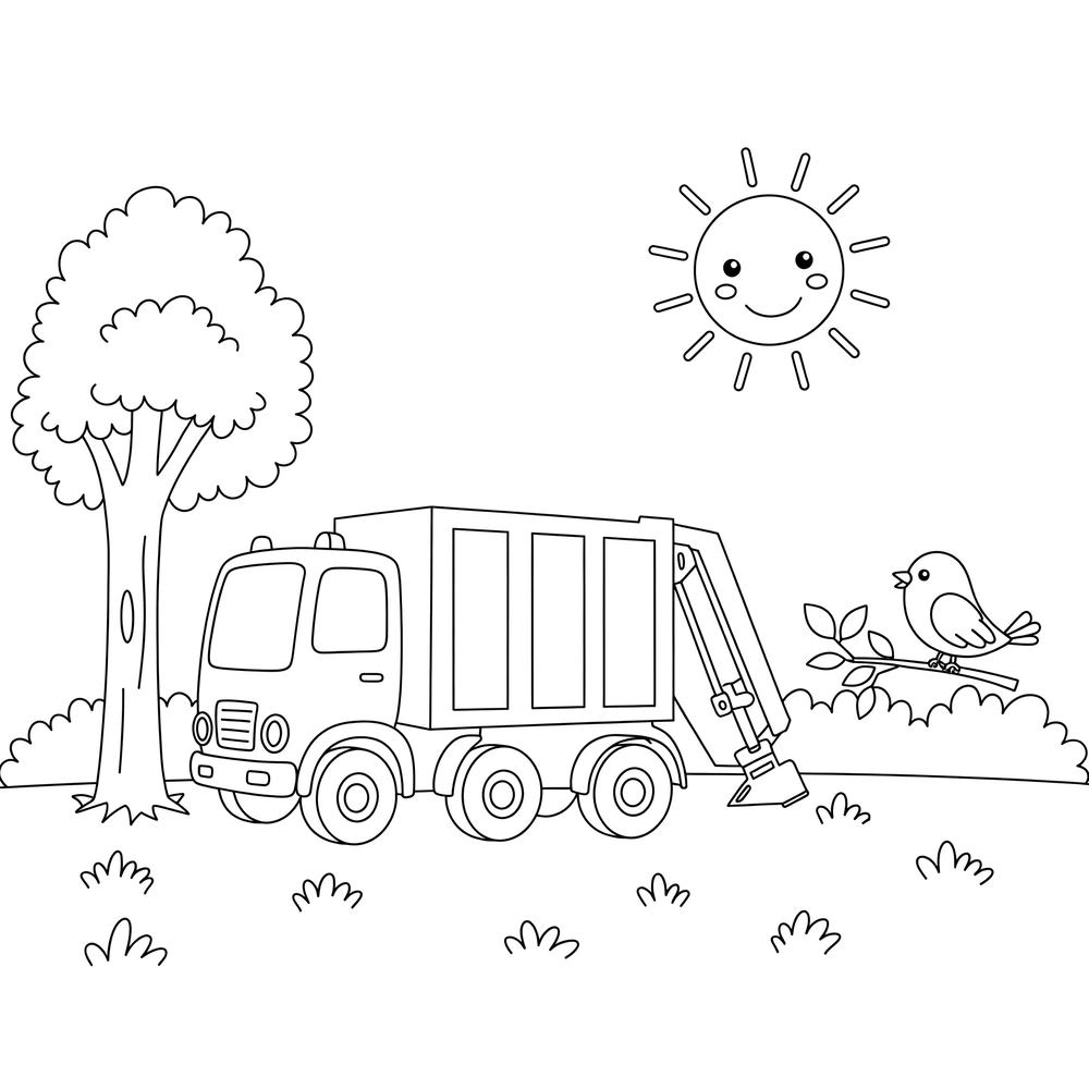 tải tranh tô màu xe chở rác miễn phí