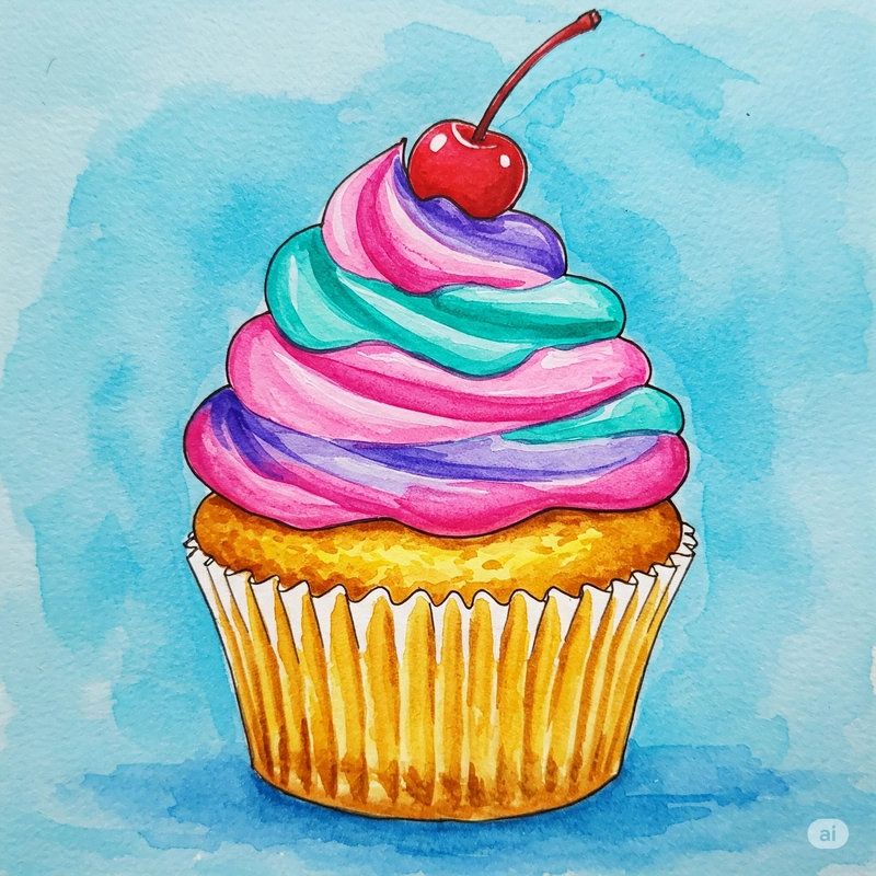 tranh tô màu bánh cupcake đẹp nhất