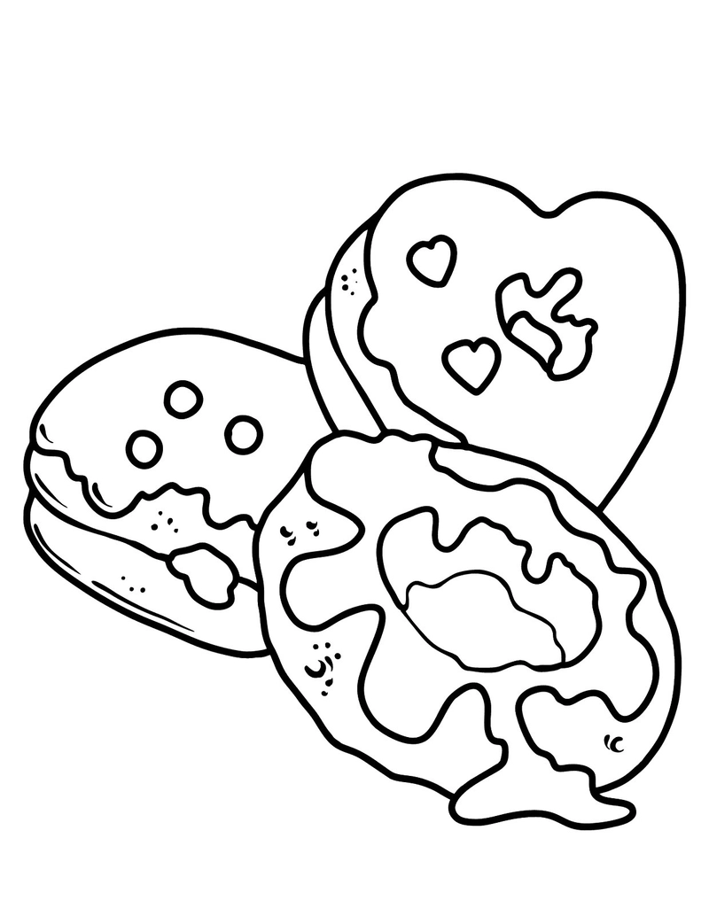 Hình vẽ tô màu bánh donut
