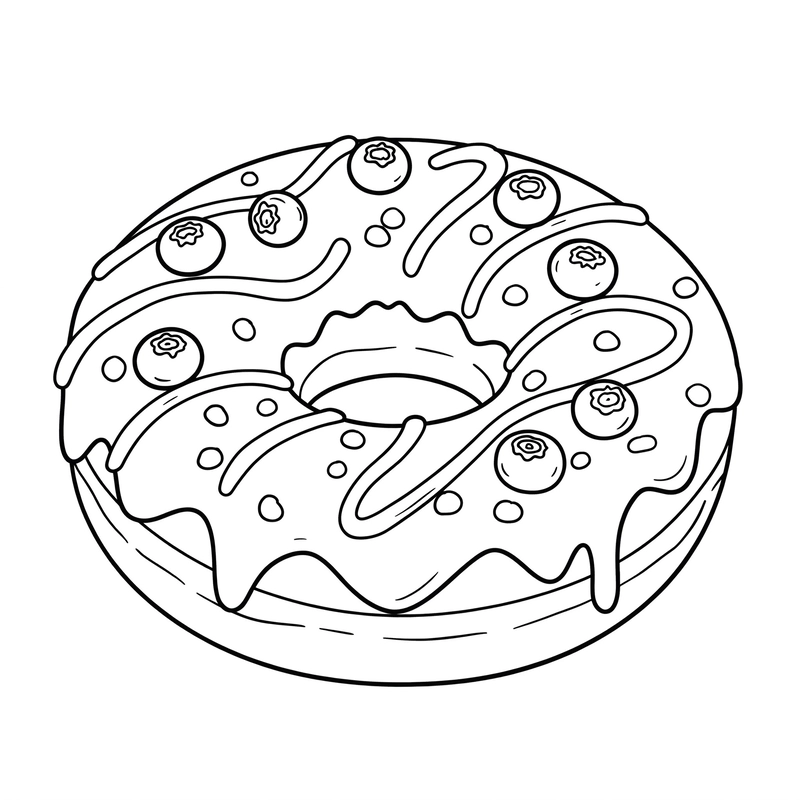 Tranh vẽ bánh donut để tô màu