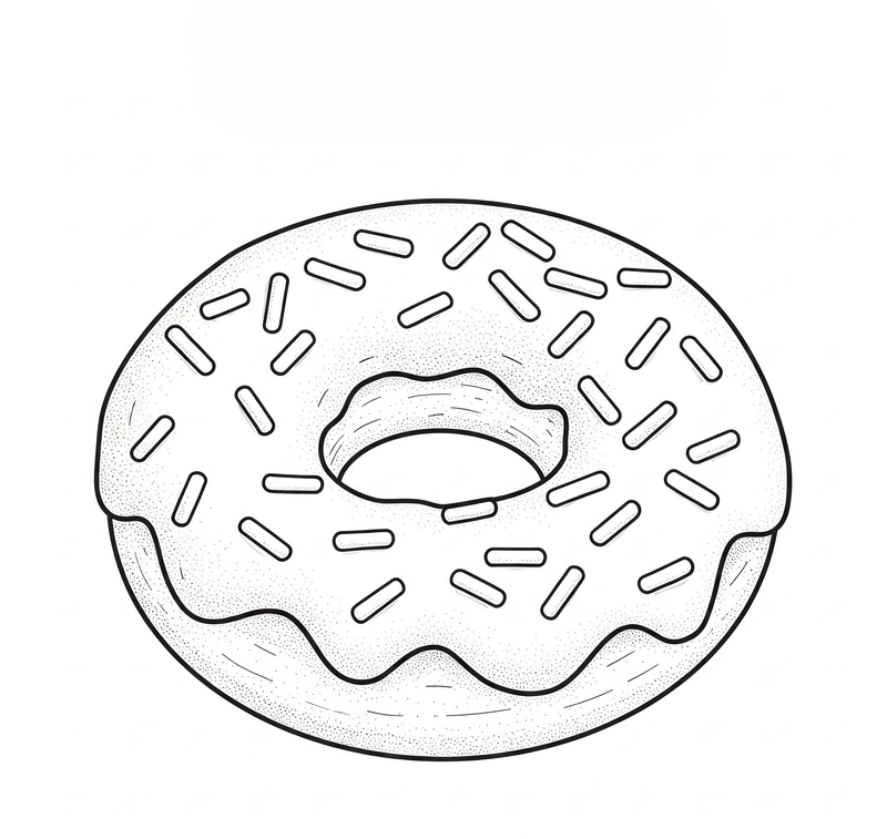 Hình ảnh bánh donut để tô màu