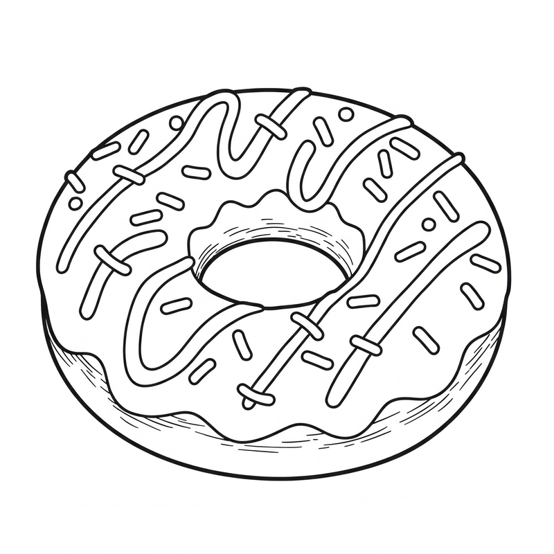 Hình ảnh donut dễ thương tô màu