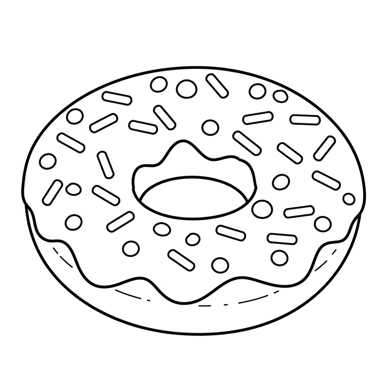 Tranh tô màu bánh donut cho bé yêu thích