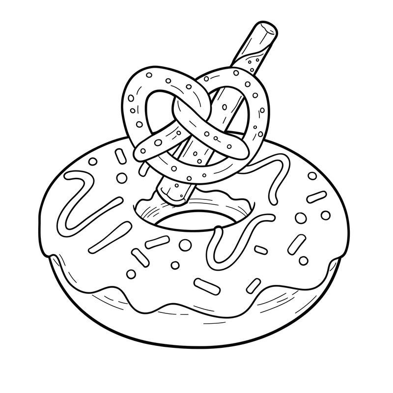 Hình bánh donut cho trẻ tô màu