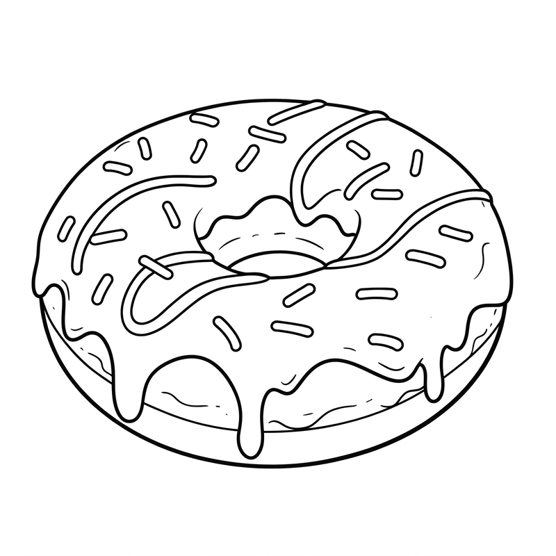 Tranh tô màu bánh donut ngọt ngào
