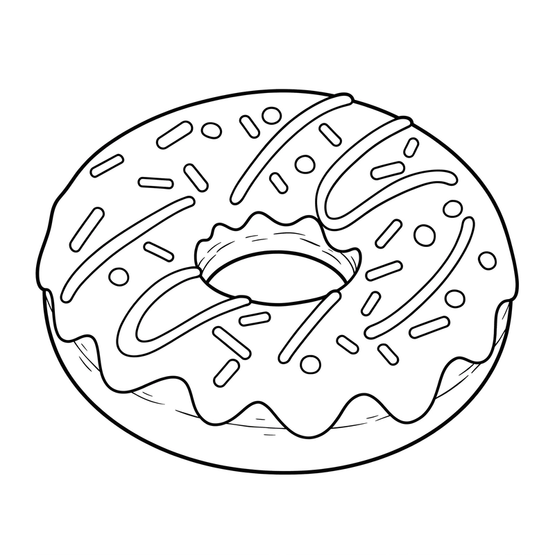 Tranh tô màu bánh donut cho học sinh