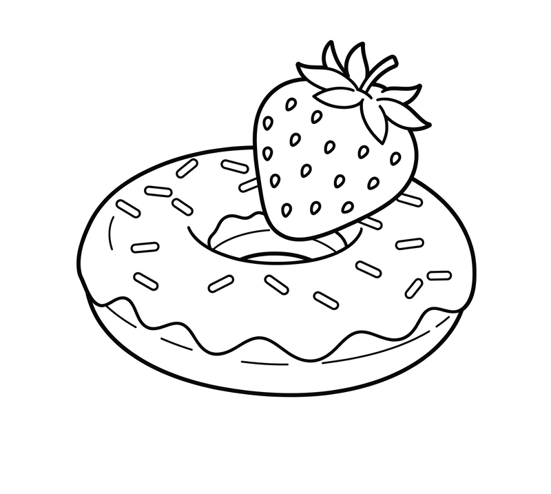Tranh tô màu với bánh donut
