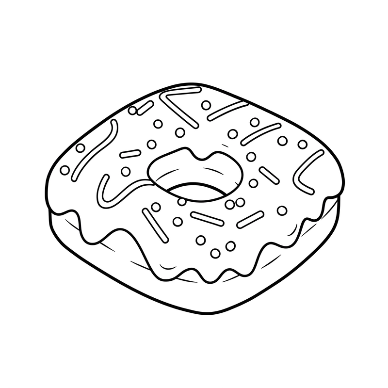 Hình ảnh bánh donut cho tô màu