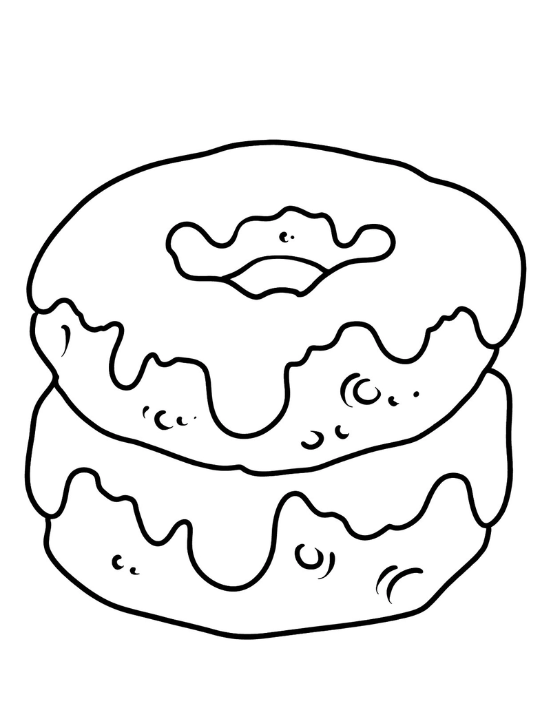Tranh tô màu hình bánh donut