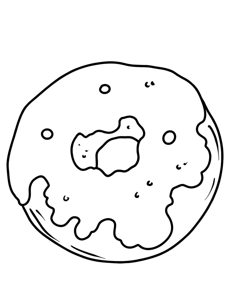 hình tô màu bánh donut cute