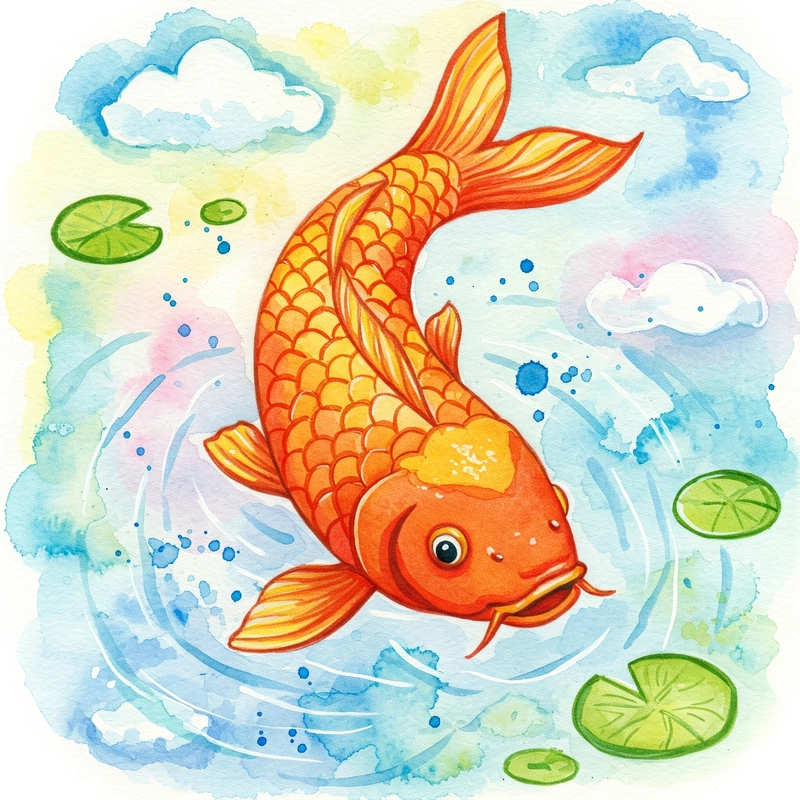 tranh tô màu con cá chép bắt mắt