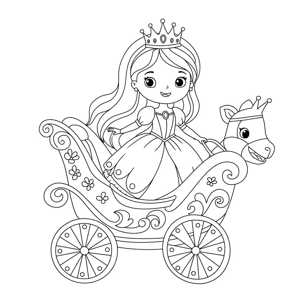 tranh tô màu công chúa chibi