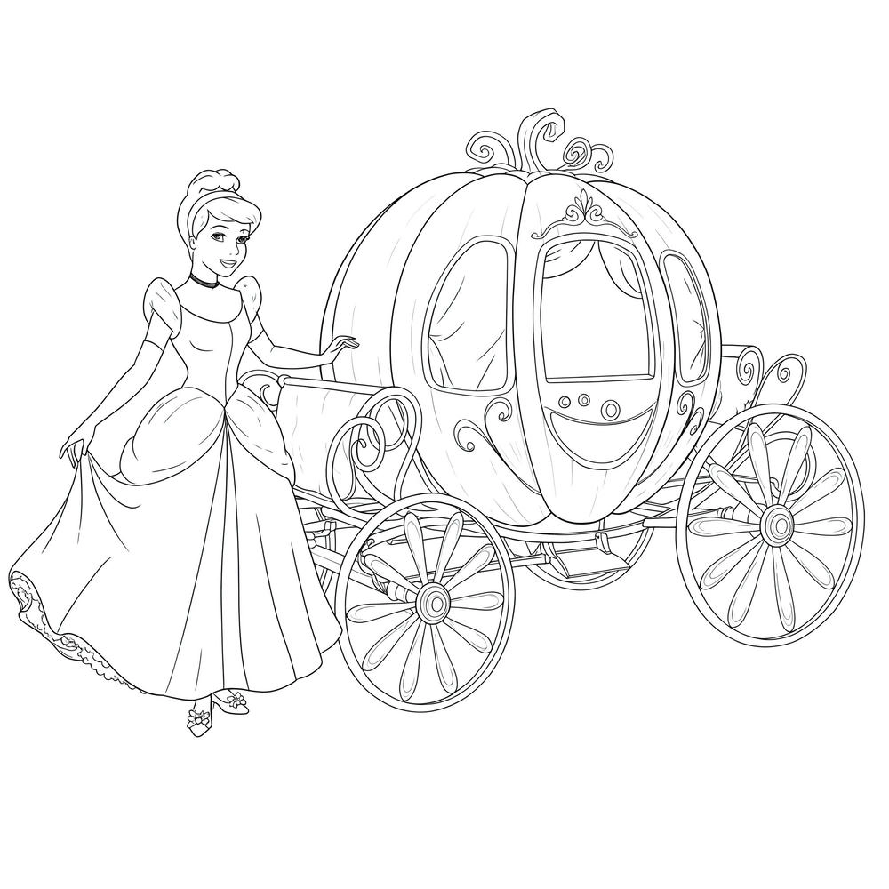 tranh tô màu công chúa disney chibi