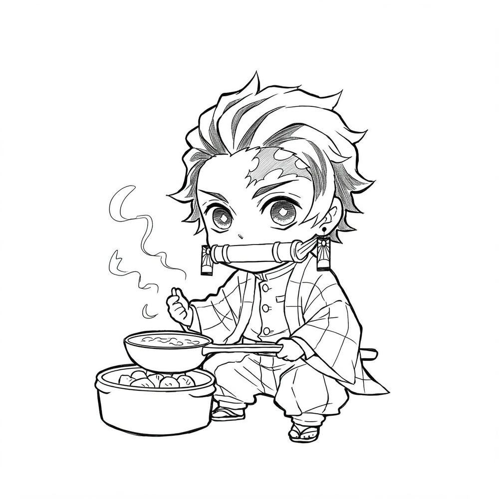 tranh tô màu kimetsu yaiba đẹp