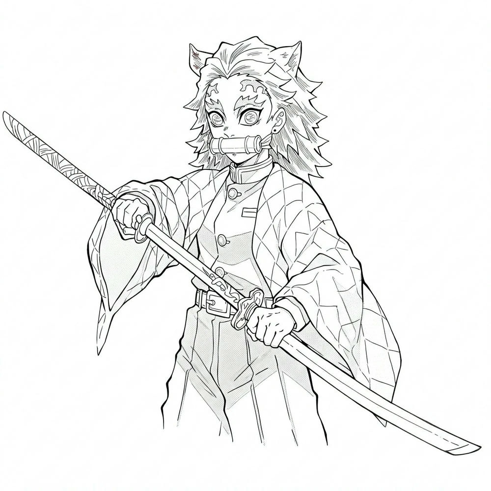tranh vẽ kimetsu yaiba đơn giản