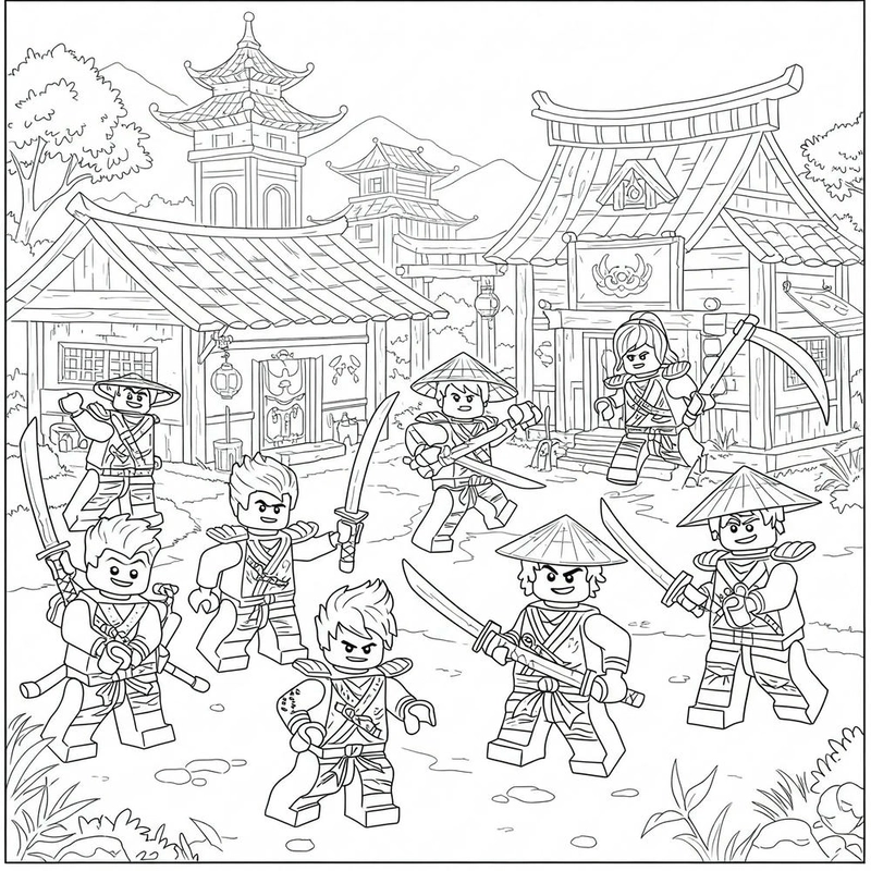 Mẫu tranh tô màu Ninjago nổi bật